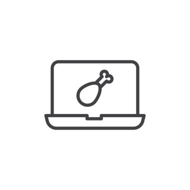 Online gıda teslim ekran hattı simgesi