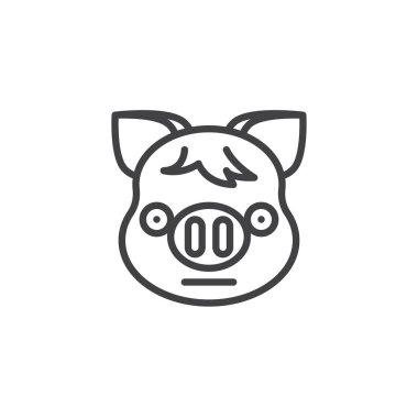 Piggy temizlendi yüz emoji hattı simgesi