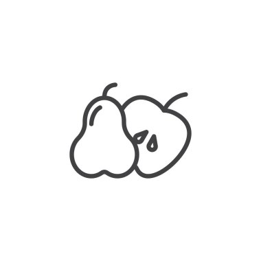 Armut bütün ve kesim elma çizgi simgesi