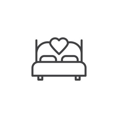 Kalp hattı simgesi ile yatak