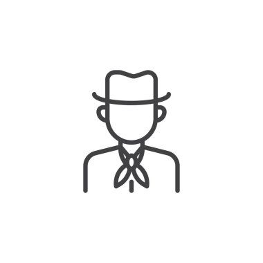 Kovboy adam avatar çizgi simgesi