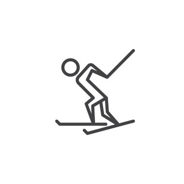 Kayak hattı simgesinde Skier Kayak