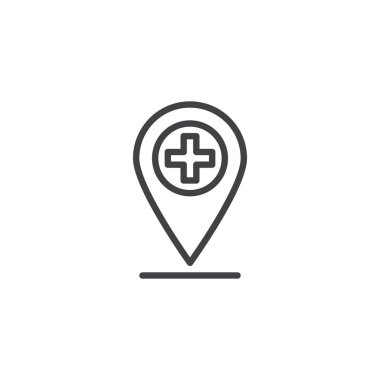 Tıbbi harita Marker çizgi simgesi