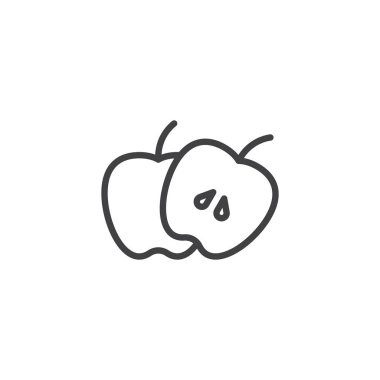 Apple tüm ve bir dilim çizgi simgesi