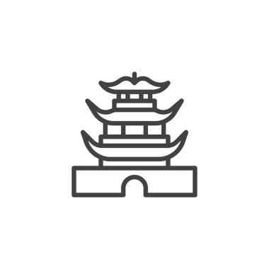 Çin Pagoda bina hattı simgesi