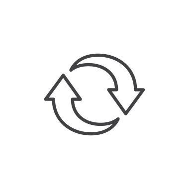 Senkronizasyon okları çizgi simgesi