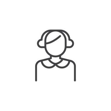 Öğretmen kadın çizgi simgesi