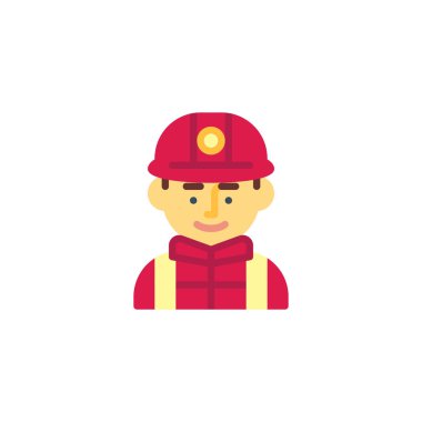 Kask düz simgesi itfaiyeci