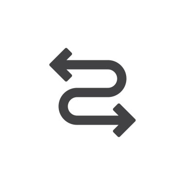 Kavisli ok vektör simgesi