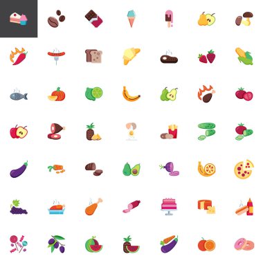 Gıda ve aperatifler elementleri koleksiyonu