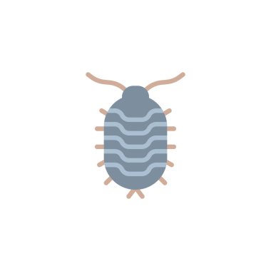 Woodlouse böcek düz simgesi