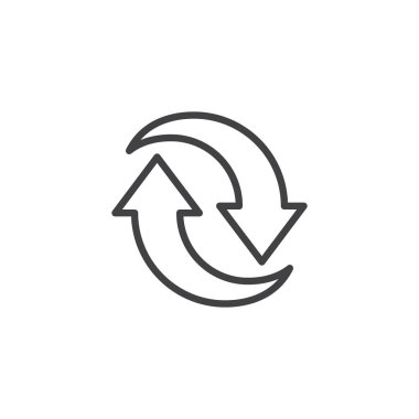 İki dairesel ok satırı simgesi