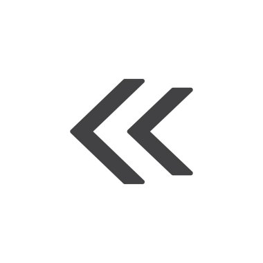 Çift sol ok vektör simgesi