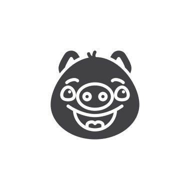 Piggy sevimli yüz ifade vektör simgesi