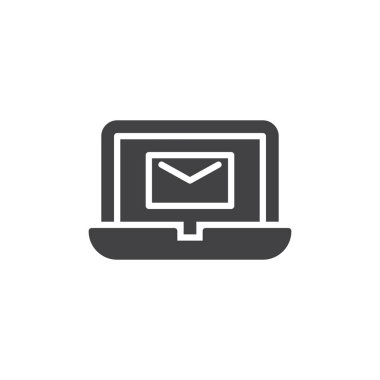 Zarf posta vektör simgesi ile Laptop