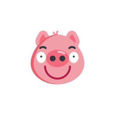 Sassy Piggy yüz emoji düz simge
