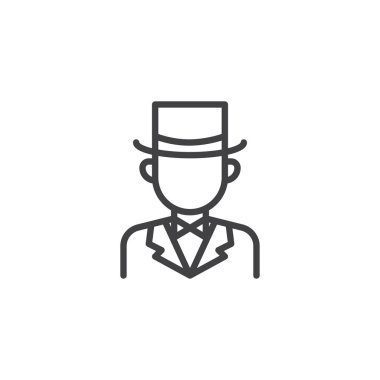 Üst şapka hattı simgesi olan beyefendi