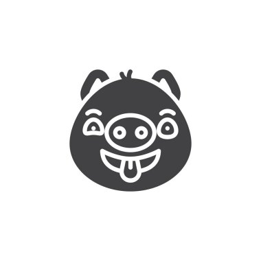 Dil vektör simgesi gösteren gözler ve ağız ile çılgın yüz