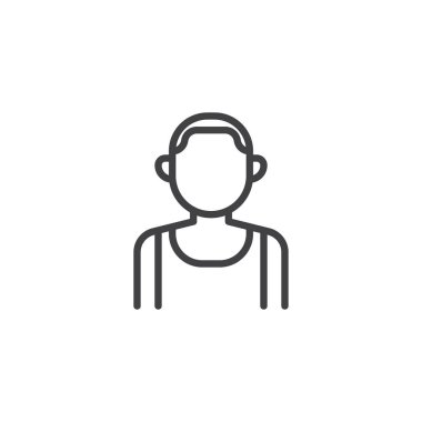 Genç çocuk avatar çizgisi simgesi