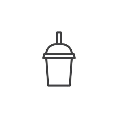 Saman hattı simgesi ile süt Shake fincan