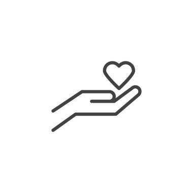 El tutma kalp çizgisi simgesi