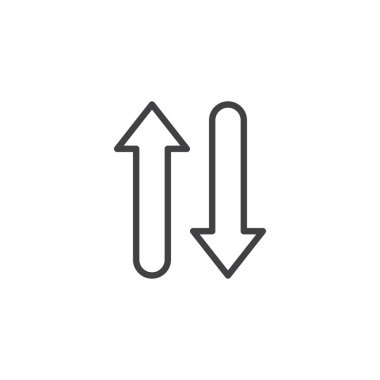 Yukarı ve aşağı oklar çizgi simgesi