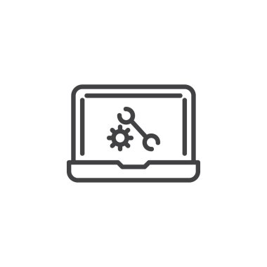 Laptop Onarım ayarları çizgi simgesi