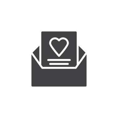 Aşk kartı vektör simgesi ile zarf