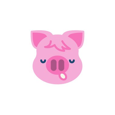 Piggy Sleepy yüz emoji düz simgesi