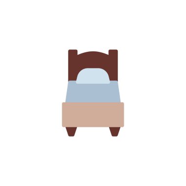 Tek Kişilik otel odası düz simge