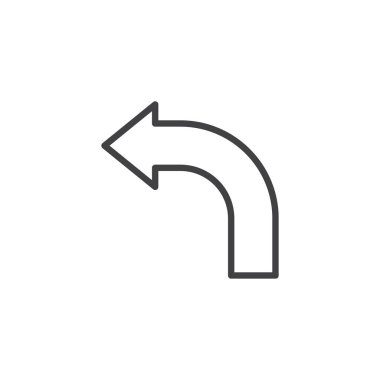 Eğik sol ok çizgisi simgesi