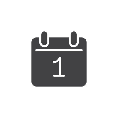 Gün 1 takvim vektör simgesi