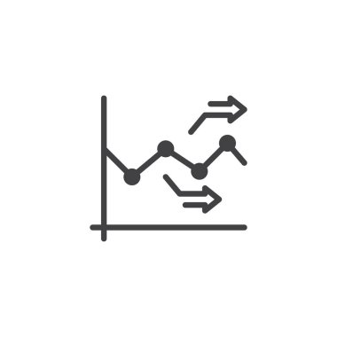 Grafik grafiği oklar vektör simgesi