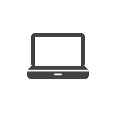 Laptop, bilgisayar vektör simgesi