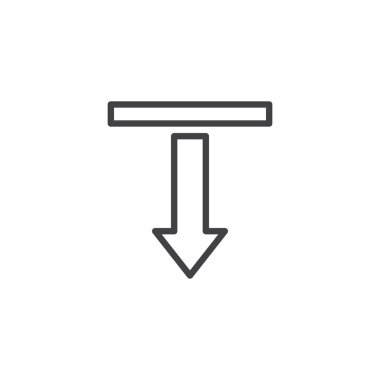 Düz ve aşağı ok satırı simgesi