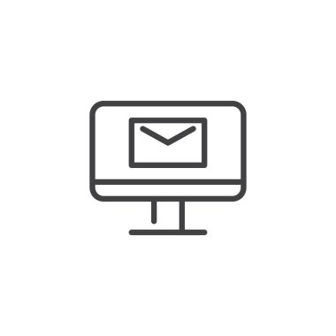 Posta zarf satırı simgesi olan bilgisayar