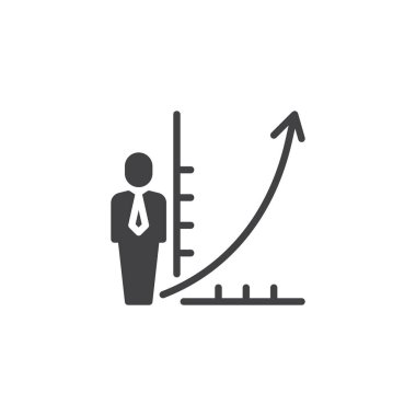 İş adamı ve büyüyen grafik vektör simgesi