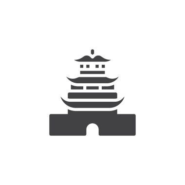 Çin Pagoda bina vektör simgesi