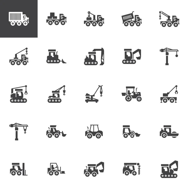 Bouw truck vector iconen set — Stockvector