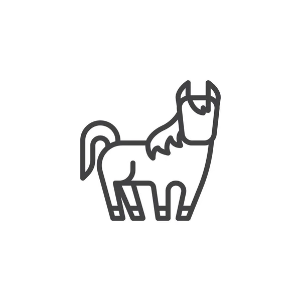 Кінь китайський знак зодіаку лінія — стоковий вектор