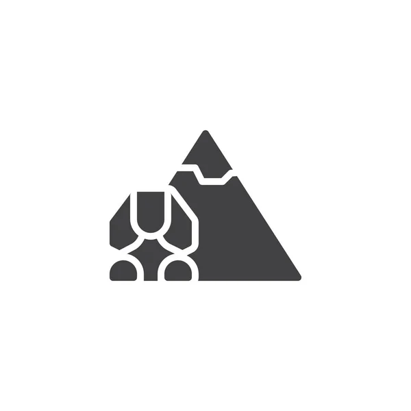 Paysage de montagne d'hiver pour icône vectorielle de ski — Image vectorielle