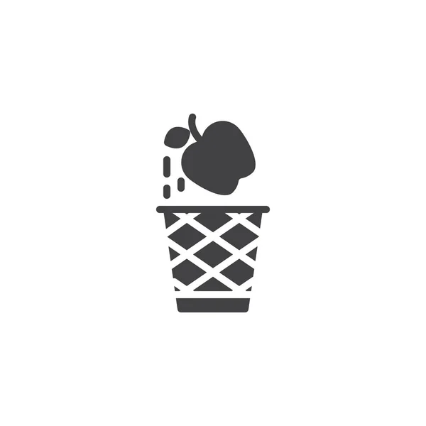 Food waste bin vector icon — Stock Vector