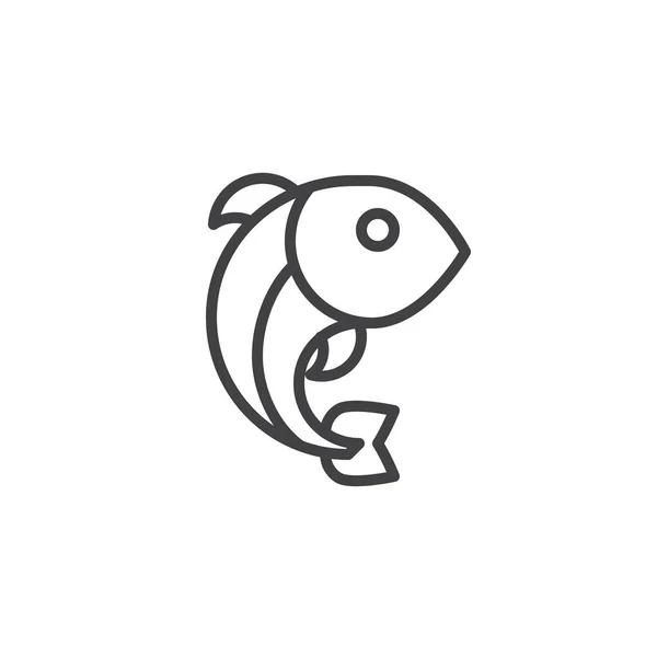 Kinesisk fisk linje ikon — Stock vektor