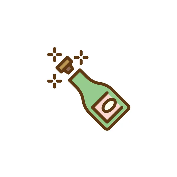 Champagne explosion platt ikon — Stock vektor
