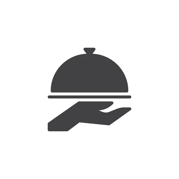 Okładka żywności na rękę ikona wektor — Wektor stockowy