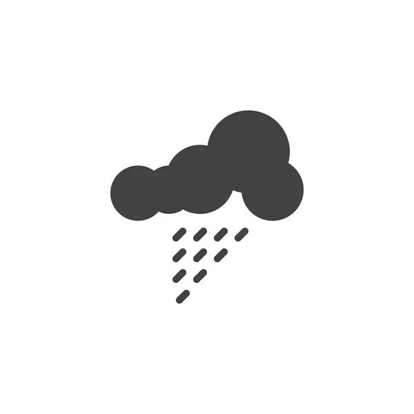 Nube y lluvia gotas icono vector — Vector de stock