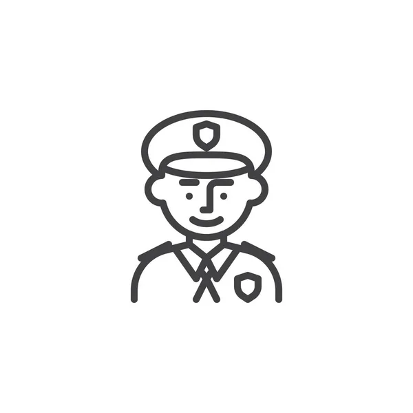 Polizist Avatar Zeilensymbol — Stockvektor