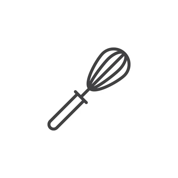 Icône de ligne de fouet fil de cuisine — Image vectorielle