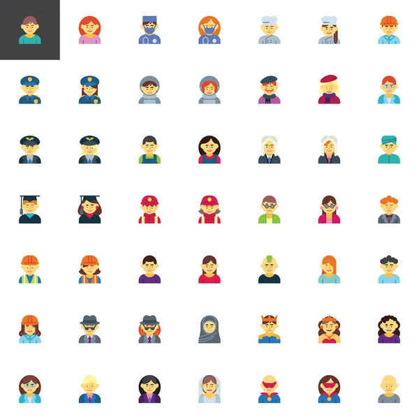 Personas profesiones avatar elementos colección — Vector de stock