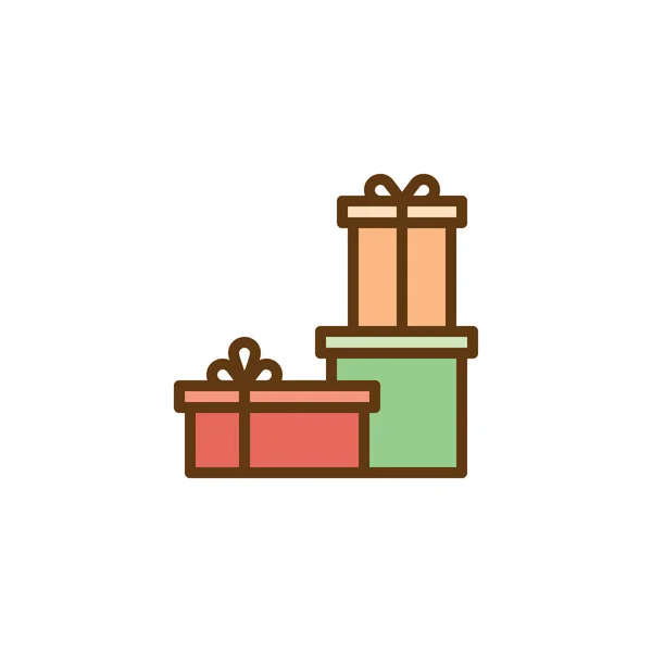 Boda regalo cajas icono plano — Archivo Imágenes Vectoriales